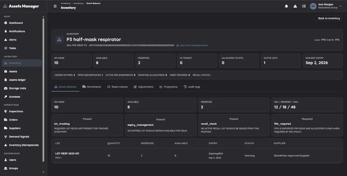 AssetsManager product screenshot 2