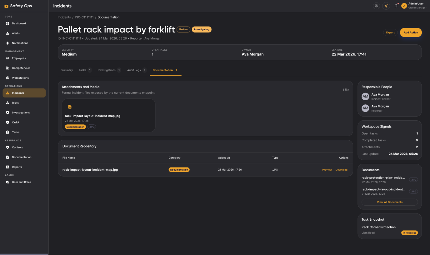 SafetyOps product screenshot 2